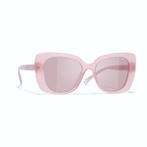 CHANEL pink acetate rectangle sunglasses